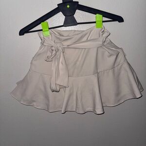 Cream Ruffle Mini Skirt